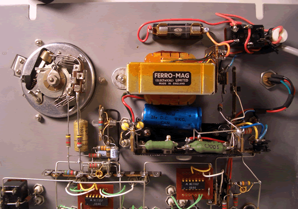  image of Closeup of transformer and surrounding components. 