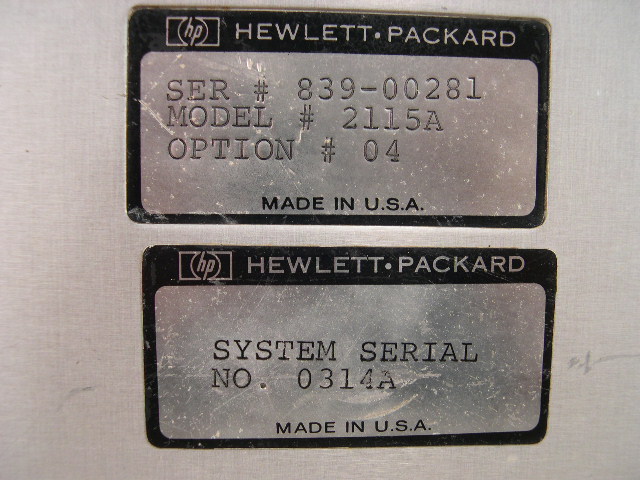 Serial number plates.