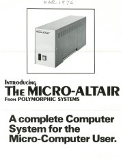 A view of the vintage Introducing The Micro-Altair from Polymorphic Systems an important part of computer history